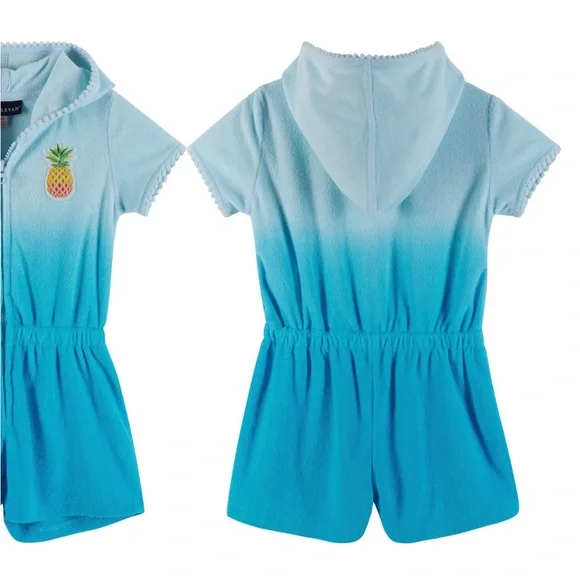 Andy & Evan Kids’ Hooded French Terry Cover-Up Romper NWT